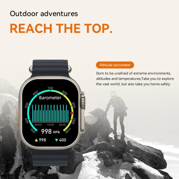 Amax Ultra Smart Watch 49mm With 2 Straps 2.05″ Nfc Body Temperature Game Men Women Smartwatch Pk Dt8 H11 Hk8 Zd8