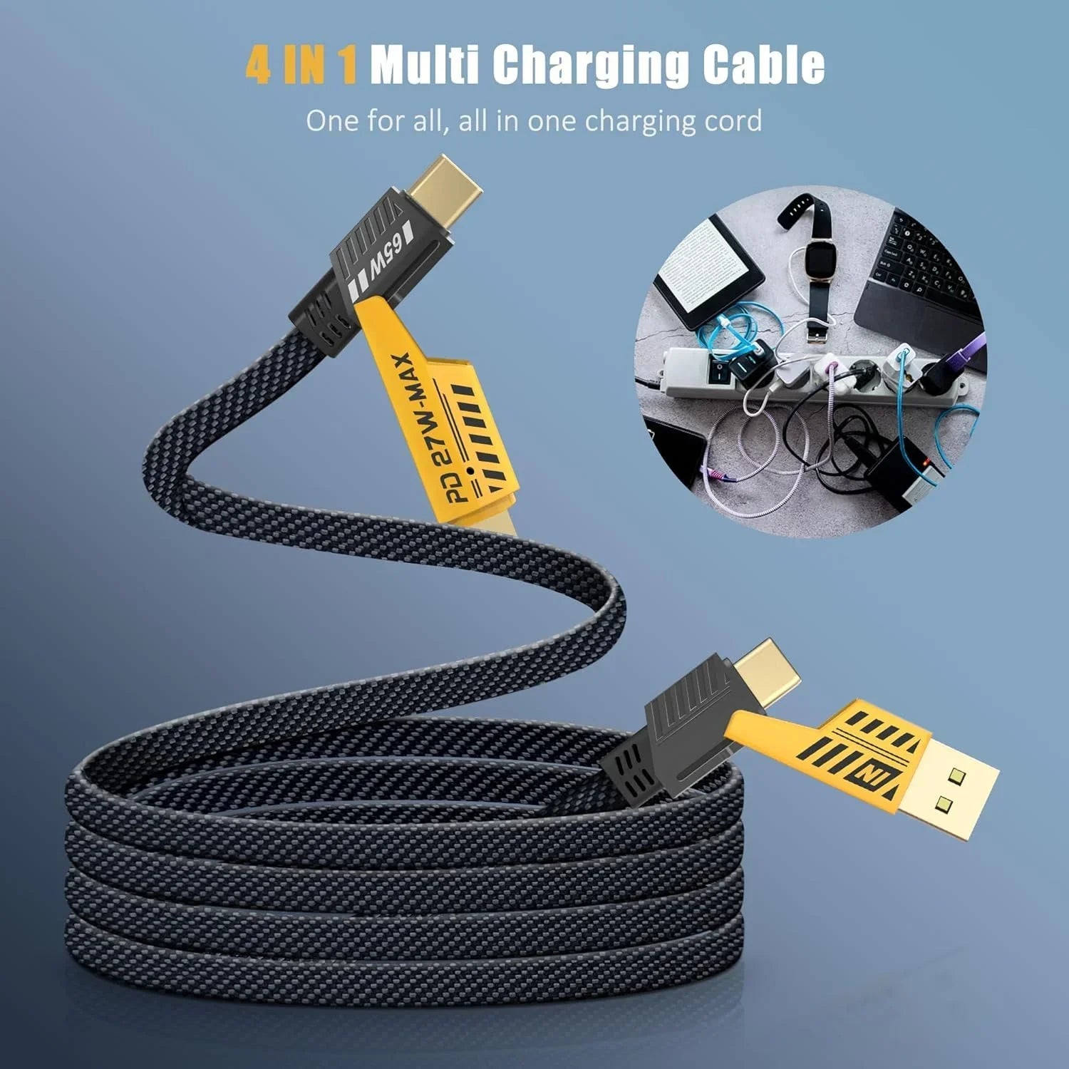 4 in 1 Multi USP PD Charging Data Cable