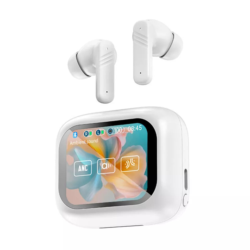 Bluetooth Earbuds  LCD Touchable Screen Headphones