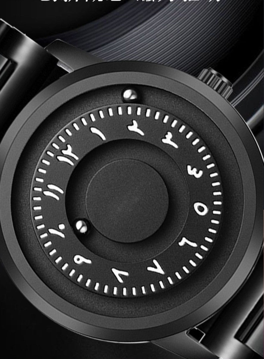New Original Rolling Pointer Magnetic Arabic Men Watch