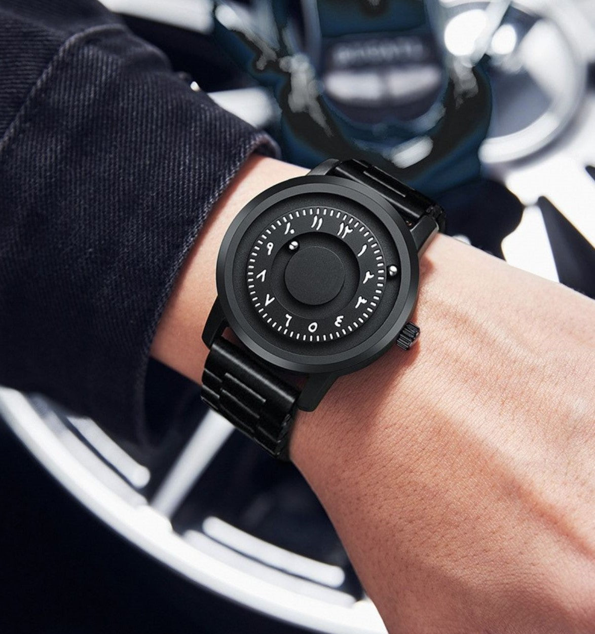 New Original Rolling Pointer Magnetic Arabic Men Watch