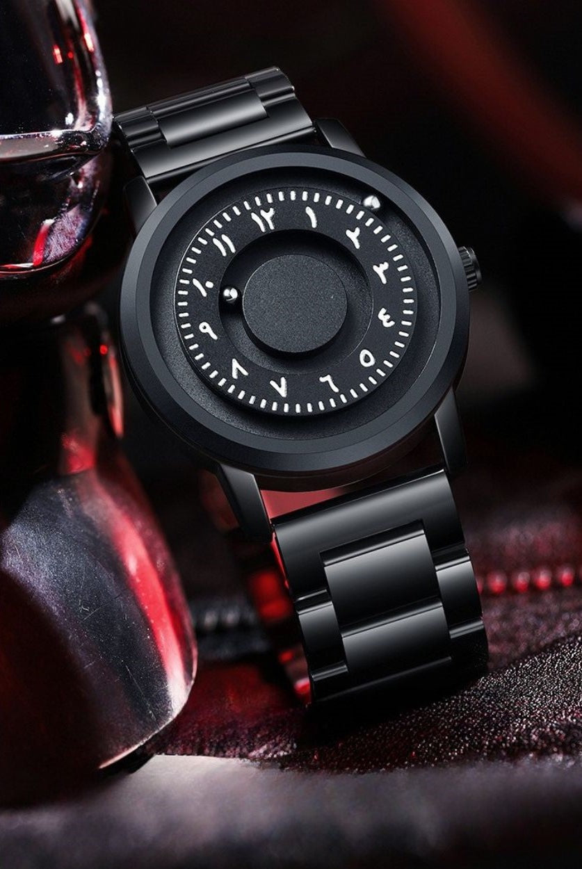 New Original Rolling Pointer Magnetic Arabic Men Watch