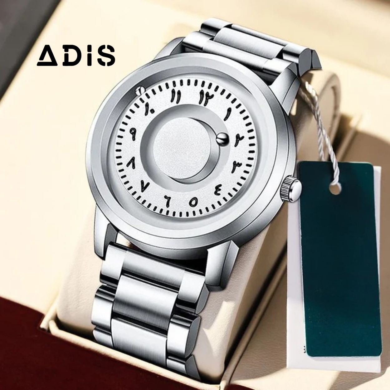New Original Rolling Pointer Magnetic Arabic Men Watch
