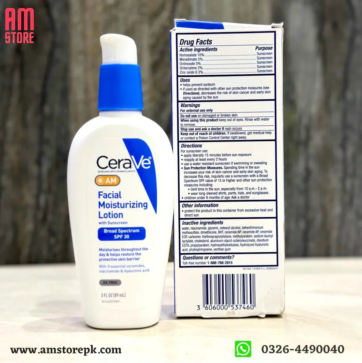 CeraVe AM Oil-Free Moisturizing Lotion SPF 30 – Hydrate & Protect