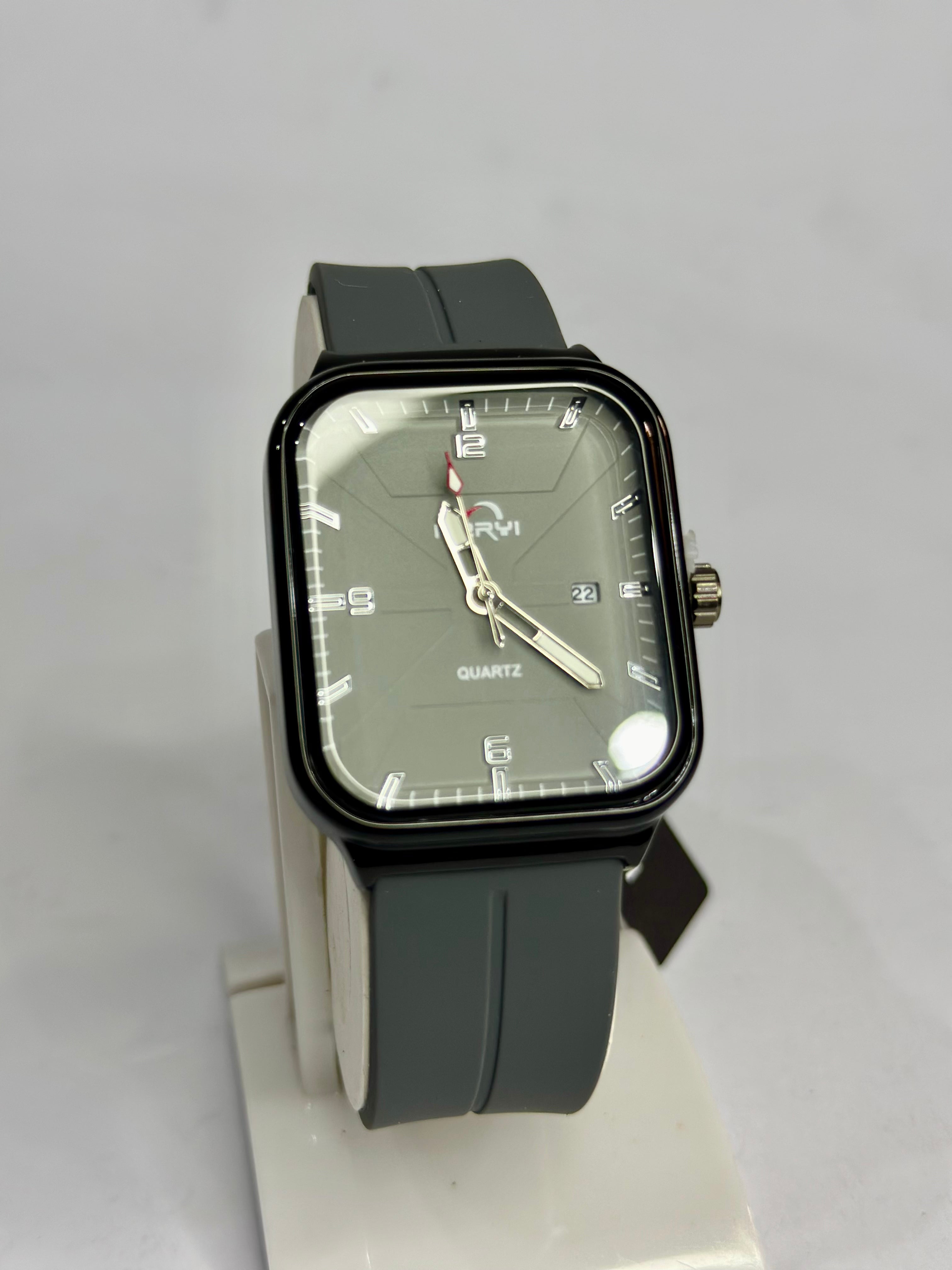 Heryi Magnetic Lock Watch – Premium Silicon Straps And Square Dial Watch (Grey)