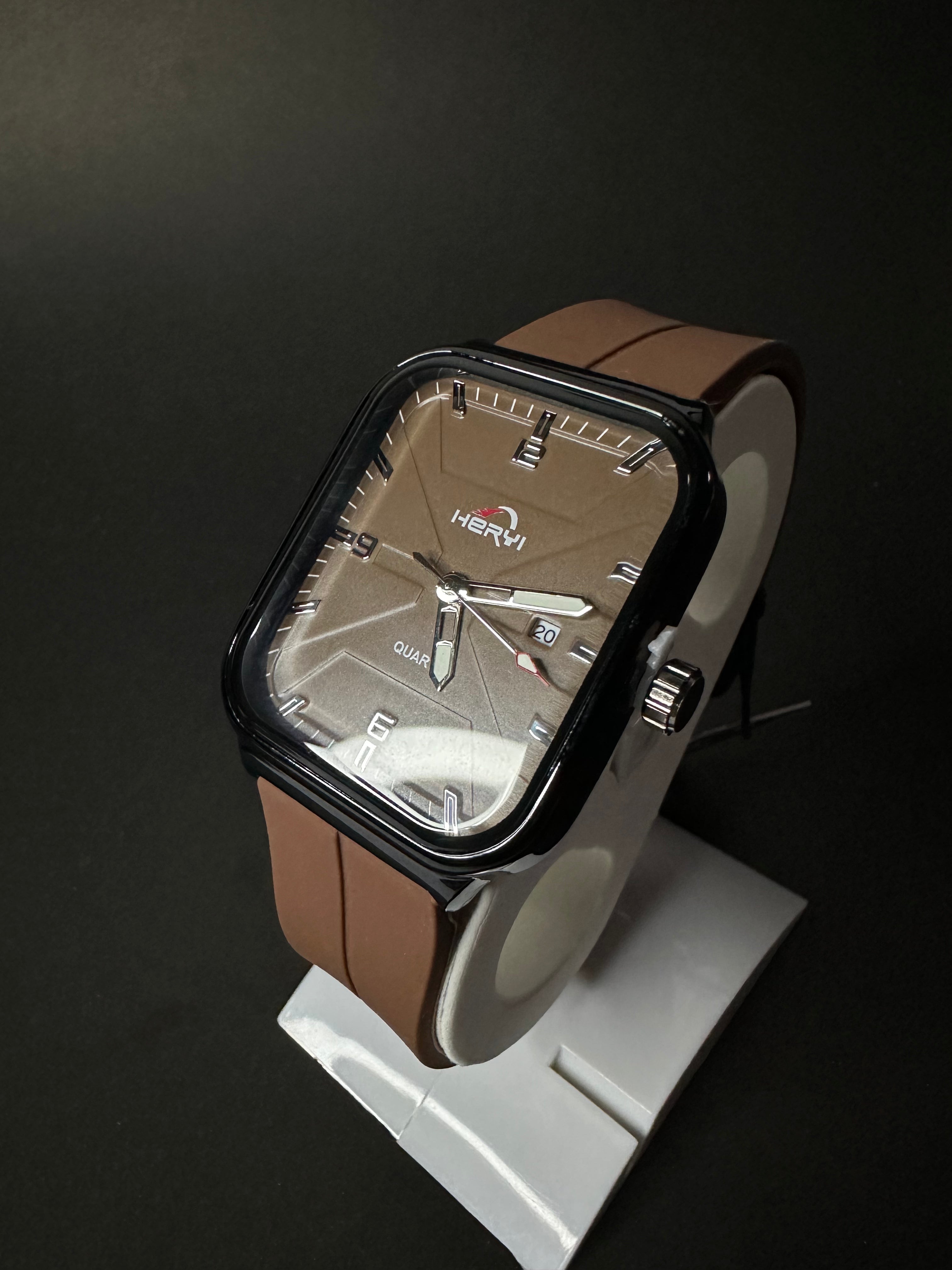 Heryi Silicon Strap Watch – Magnetic Lock Watch (Brown)