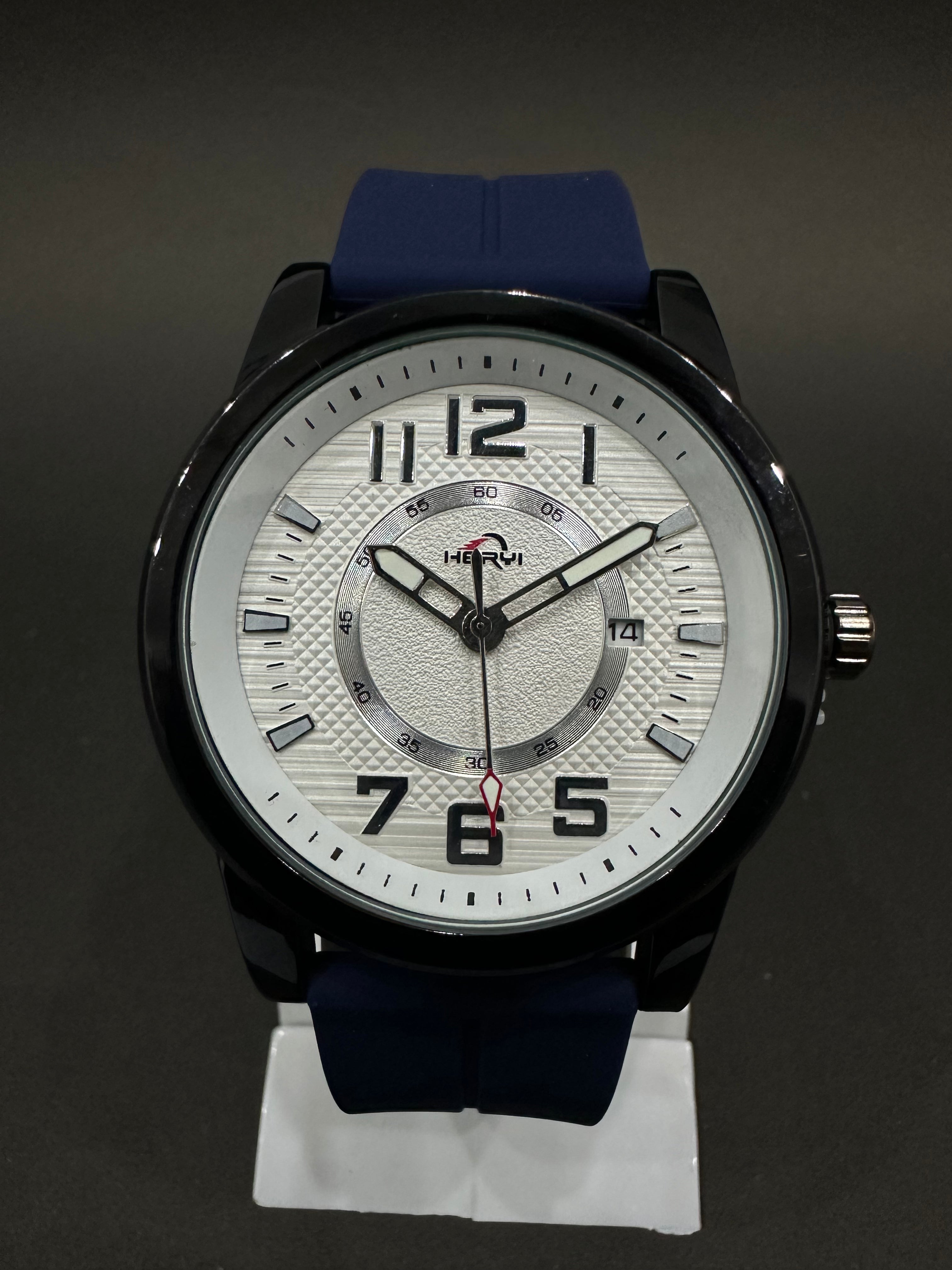 Heryi Silicon Strap Watch – Magnetic Lock Watch (Blue Round Dial)