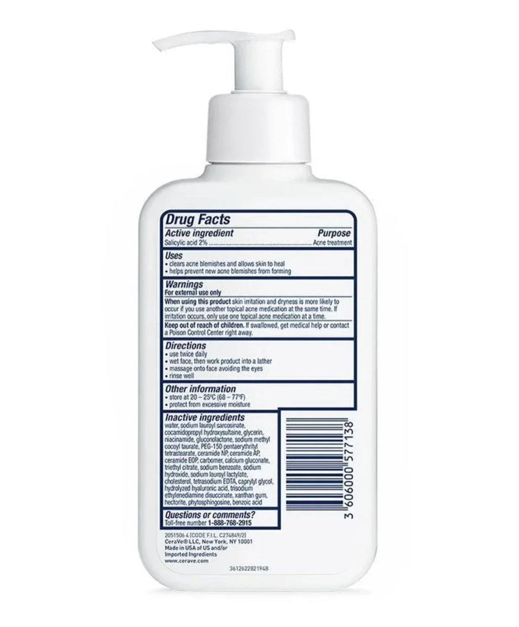 CeraVe Acne Control Cleanser – 2% Salicylic Acid | Oil-Free Acne Wash