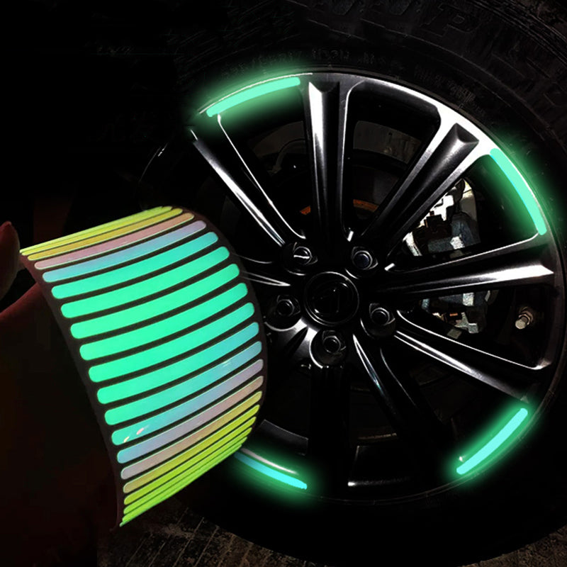 New Car Hub Reflective Sticker Car Accessories Decorative Strips (10pcs)