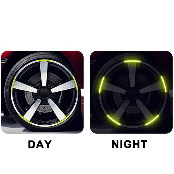 New Car Hub Reflective Sticker Car Accessories Decorative Strips (10pcs)