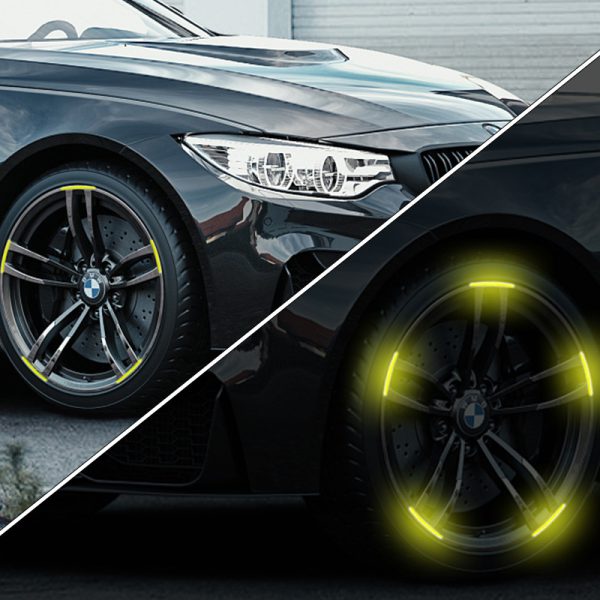 New Car Hub Reflective Sticker Car Accessories Decorative Strips (10pcs)