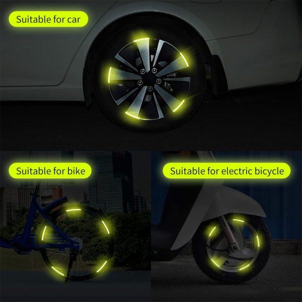 New Car Hub Reflective Sticker Car Accessories Decorative Strips (10pcs)