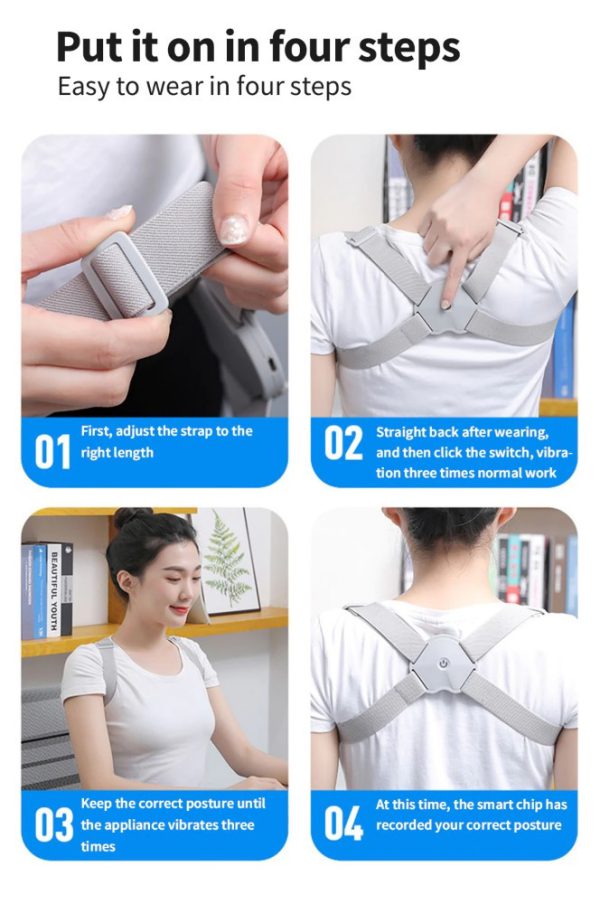 Posture Corrector With Counting Function, Back Brace With Intelligent Sensor Vibration Reminder