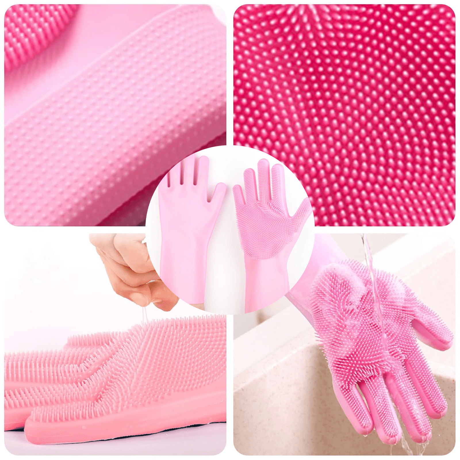Magic Silicone Dish Washing Rubber Gloves Heat Resistant
