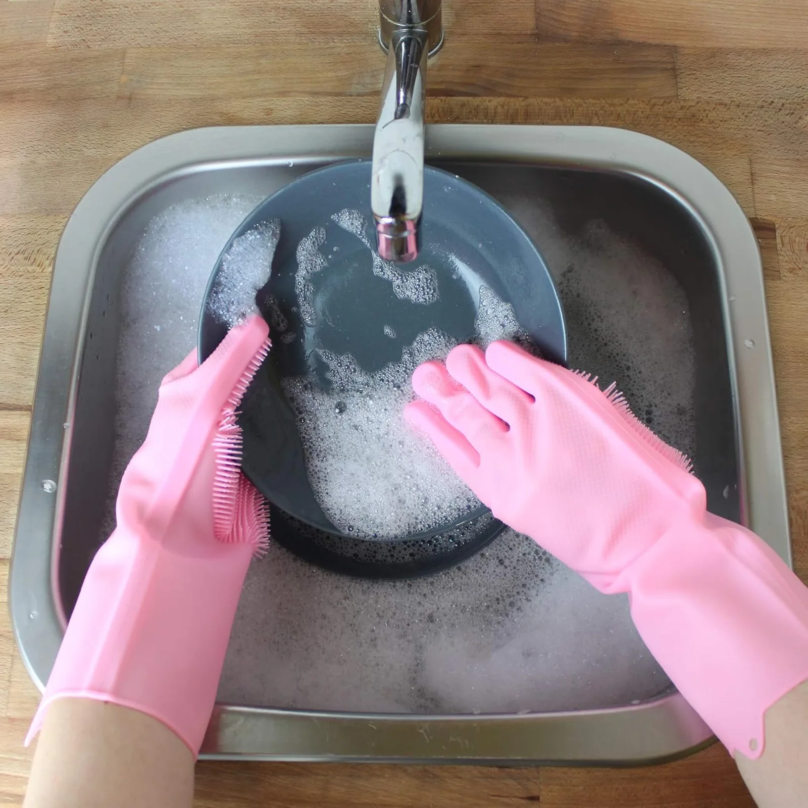 Magic Silicone Dish Washing Rubber Gloves Heat Resistant