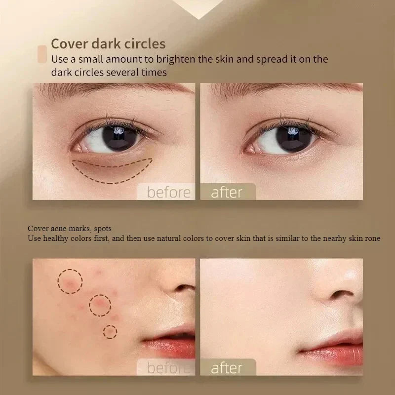 TFIT 3-Color Concealer Palette Professional Makeup, Cream Eye Concealer Dark Circles