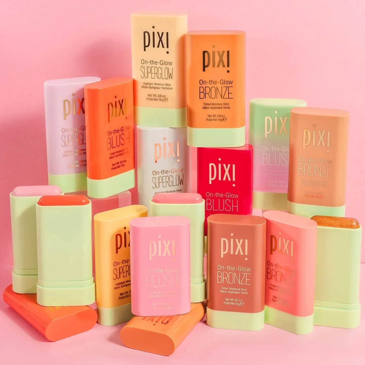 Pixi On-the-Glow Family Collection – 12 Pcs (Blush + Bronze + SuperGlow Highlighter)